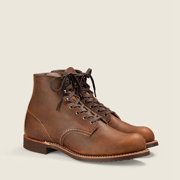 Mens Red Wing Blacksmith - 6-inchr Rough & Tough Leather - Heritage Boots Brown - ZFL029864